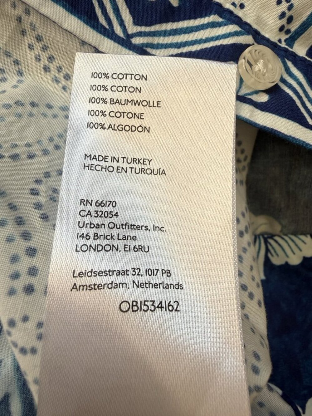 ANTHROPOLOGIE Women’s Size XS Long Sleeve Button Front Dress Blue White Cotton - Picture 10 of 11